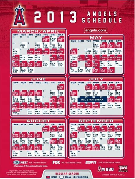 angels schedule home